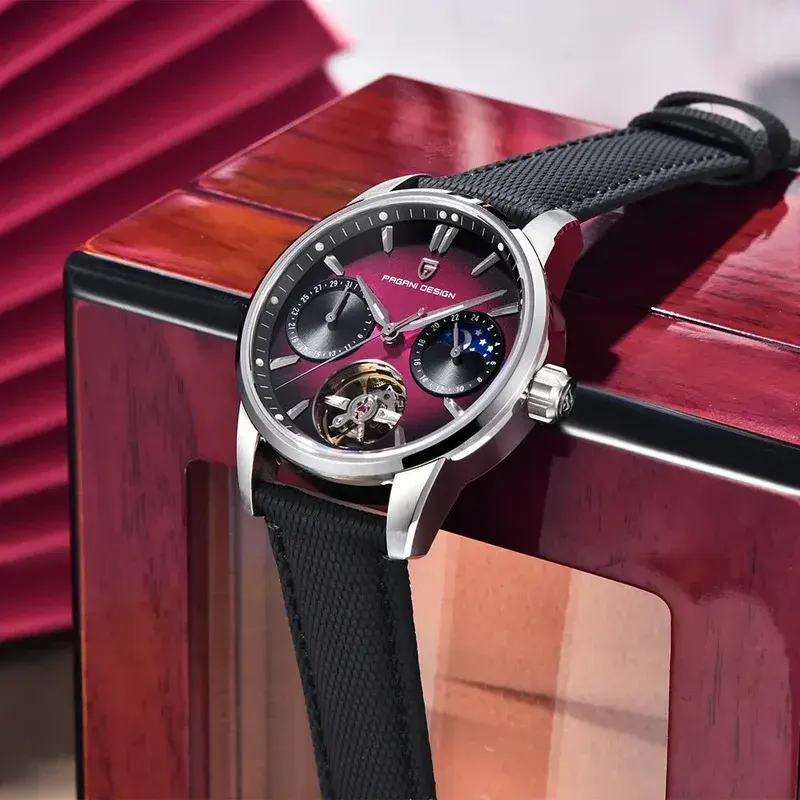 Pagani Design Tourbillon Moonphase Purple Dial Men's Watch- PD-YS021